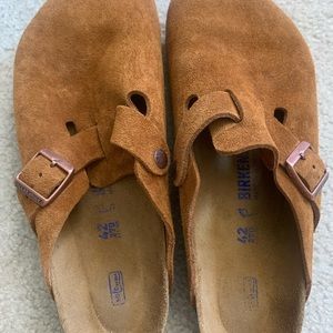 Boston Birkenstock Mink Suede Softbed, Size 42  ❌SOLD❌